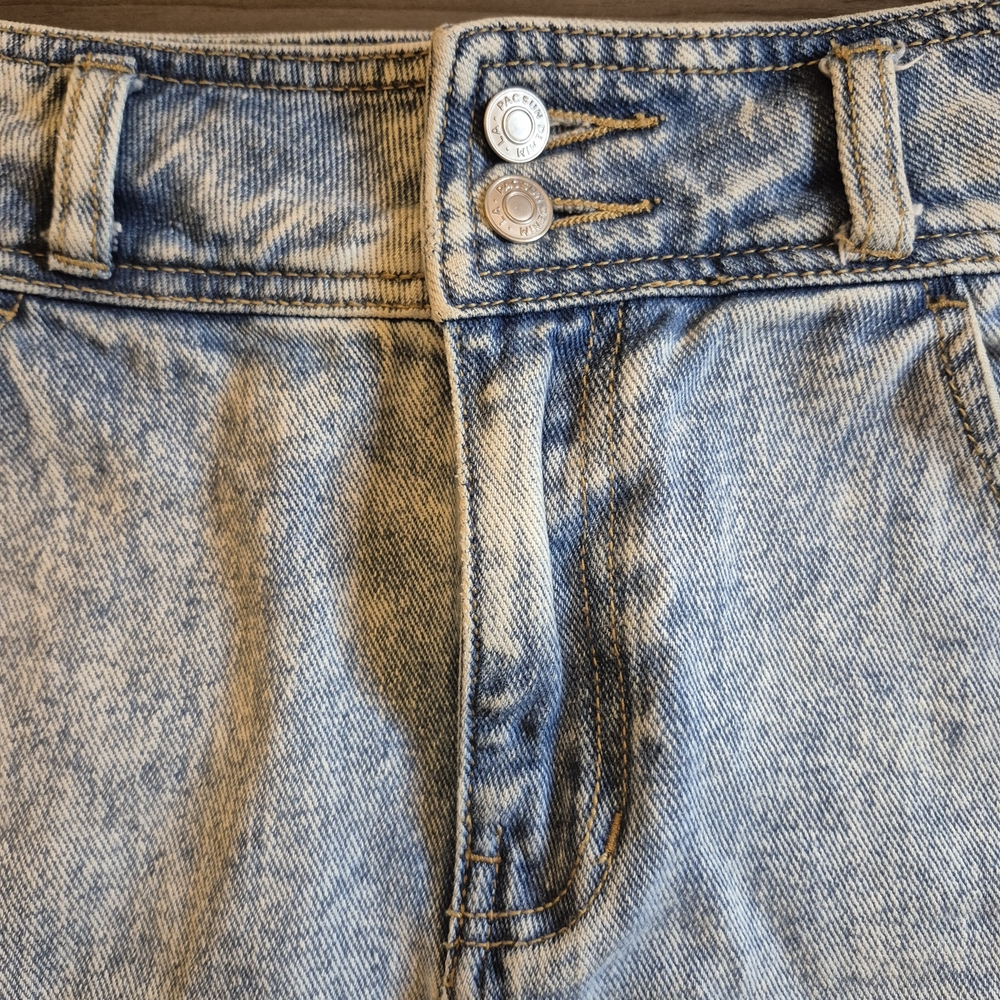 PacSun Light Blue Acid Wash Denim Mini Skirt - Picture 5 of 12